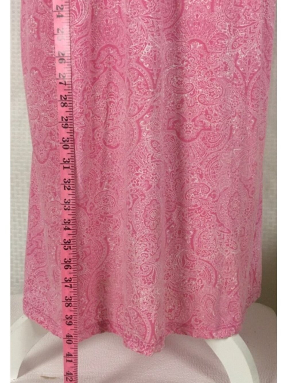Secret Treasures Nightgown Sz 2X Pink White Paisley Embroidered Flower Buttons - Picture 7 of 14